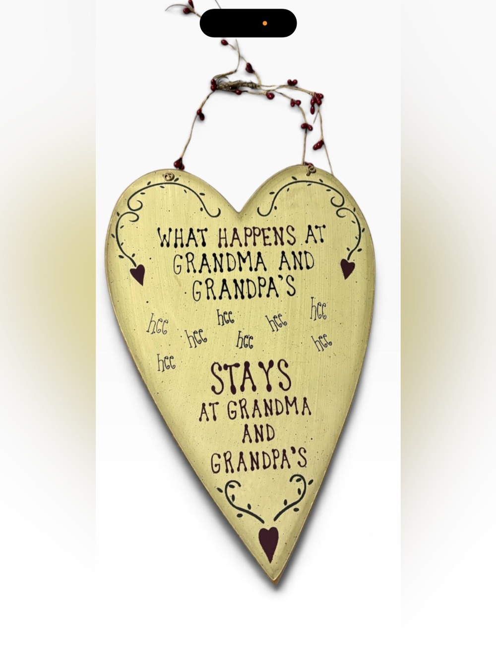 Grandma and Grandpa Heart Wall Sign – Cream.